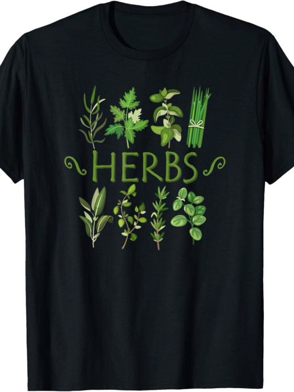 Black 'HERBS' Graphic Tee for Men